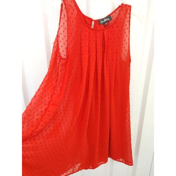 Sam Edelman Babydoll Dress Sleeveless Lace Overlay Small Red - Picture 1 of 5